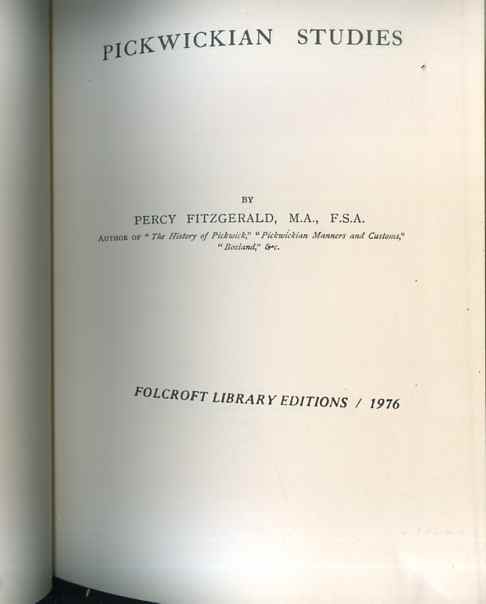 Image for PICKWICKIAN STUDIES. Q737