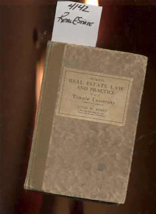 Image for OUTLINES, REAL ESTATE LAW AND PRACTICE FOR USE AT TEMPLE UNIVERSITY SCHOOL OF COMMERCE