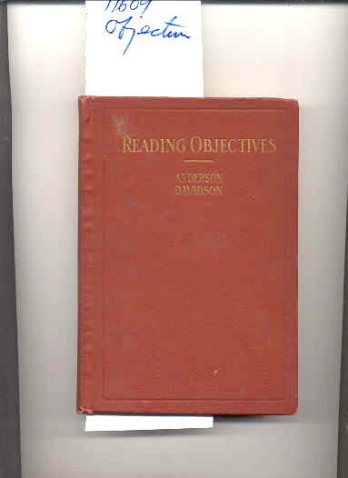 Image for READING OBJECTIVES: A GUIDE BOOK IN THE TEACHING OF READING