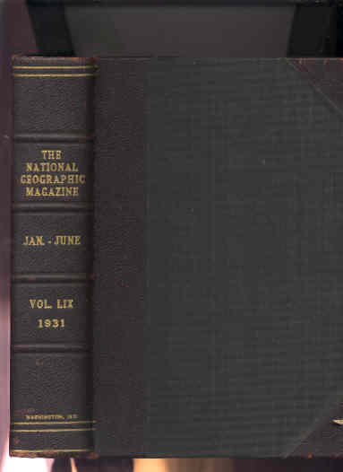 Image for THE NATIONAL GEOGRAPHIC MAGAZINE INDEX JANUARY-JUNE, 1931 VOLUME LIX