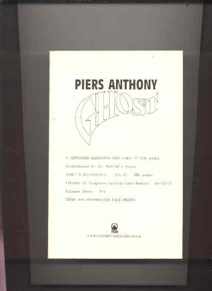Image for GHOST These Are Uncorrected Page Proofs (ADVANCE COPY)