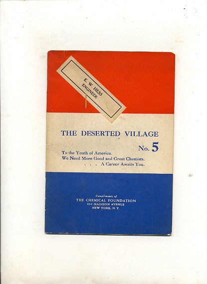 Image for THE DESERTED VILLAGE NO.5 To the Youth of America. We Need More Good and Great Chemists. ... a Career Awaits You