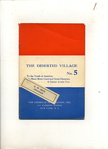 Image for THE DESERTED VILLAGE NO.5 To the Youth of America. We Need More Good and Great Chemists. ... a Career Awaits You