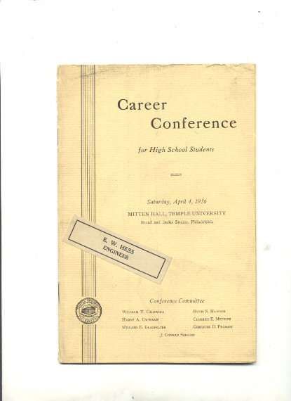 Image for CAREER CONFERENCE FOR HIGH SCHOOL STUDENTS mitten hall, temple university