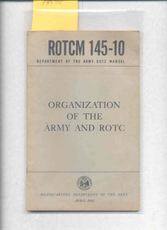 Image for ROTCM 145-10 (1961) ORGANIZATION OF THE ARMY AND ROTC