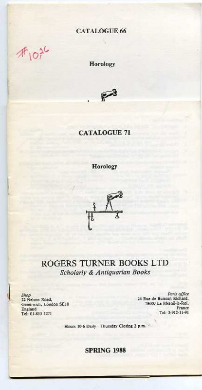 Image for HOROLOGY Catalogue 66, Spring 1987: 71, Spring 1988; spring 1990 3 catalogs