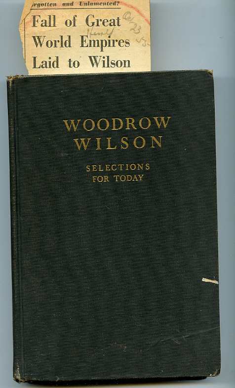 Image for WOODROW WILSON: SELECTIONS FOR TODAY