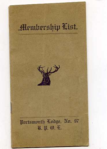 Image for MEMBERSHIP LIST PORTSMOUTH LODGE, NO 97, B. P. O. E., 1911