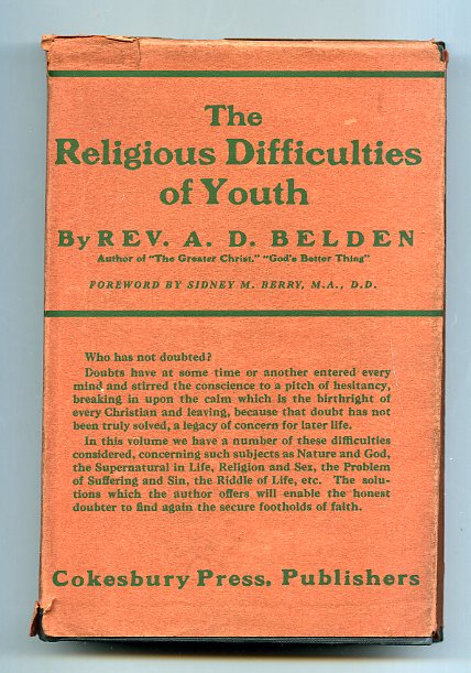 Image for RELIGIOUS DIFFICULTIES OF YOUTH: ESSAYS OF INTERPRETATION & INSPIRATION