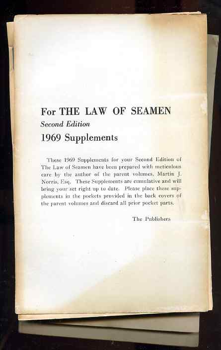Image for THE LAW OF SEAMEN. CUMULATIVE SUPPLEMENT 7 Books 1965 Vol 2, 1969 Vol 1 & 2, 1966 Vol 1 & 2, 1968 Vol 1&2,