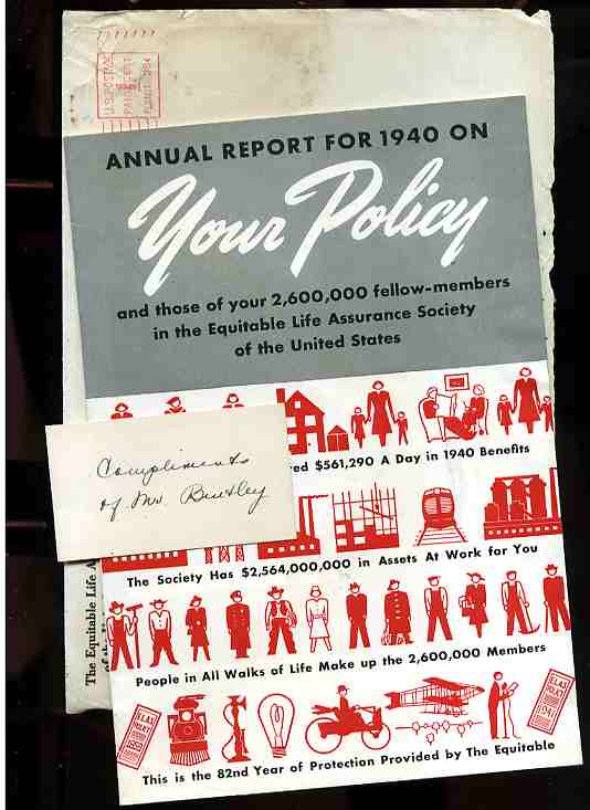 Image for ANNUAL REPORT FOR 1940 ON YOUR POLICY And Thoe of Your 2,600,000 Fellow-Members in the Equitable Life Assurance Society of the United States