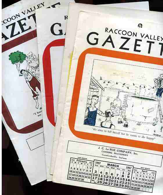 Image for RACCOON VALLEY GAZETTE For the Months of March, April, July, May, August and November, October and Juen of 1957, 8 Publications in All