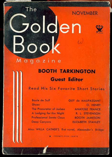 Image for THE GOLDEN BOOK MAGAZINE, VOL XVIII, NO 107, NOVEMBER 1933 SIX SHORT STORRIES; DE MAUPASSANT, O HENRY ANATOLE FRANCE, R L STEVENSON, JAMESON, STANLEY.