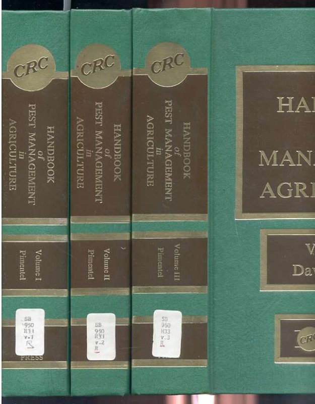 Image for HANDBOOK OF PEST MANAGEMENT IN AGRICULTURE (Complete in Three Volumes)