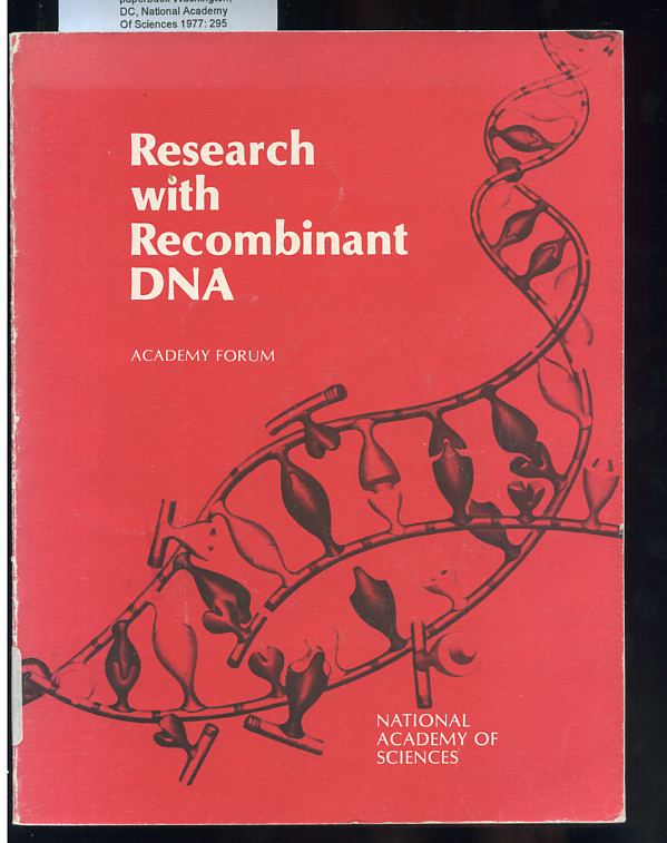 Image for Research with recombinant DNA An Academy forum, March 7-9, 1977