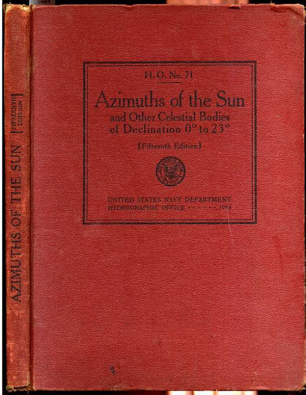 Image for AZIMUTHS OF THE SUN 15th Edition, H. O. Number 71
