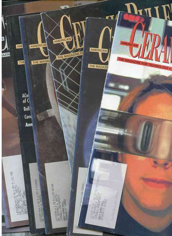 Image for AMERICAN CERAMIC SOCIETY BULLETIN THE MAGAZINE FOR TECHNOLOGY, ENGINEERING, MANUFACTURING Vol 75, Nos 1-2, 4-10 (9 Magazines) 1996