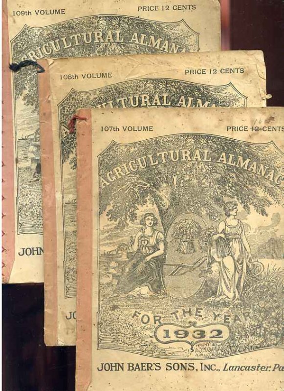 Image for AGRICULTURAL ALMANAC Three Copies Numbers 107 -- 109, 1932 -- 1934