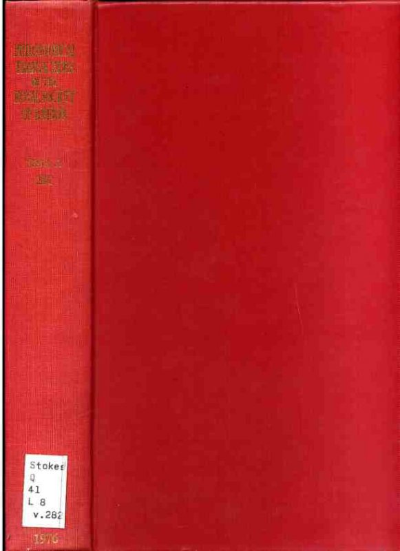 Image for PHILOSOPHICAL TRANSACTIONS OF THE ROYAL SOCIETY OF LONDON Series a Volume 273 Mathematical and Physical Sciences