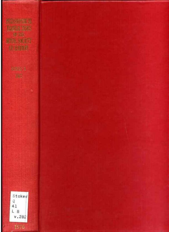 Image for PHILOSOPHICAL TRANSACTIONS OF THE ROYAL SOCIETY OF LONDON Series a Volume 272 Mathematical and Physical Sciences