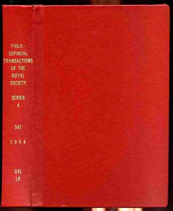 Image for PHILOSOPHICAL TRANSACTIONS OF THE ROYAL SOCIETY OF LONDON Physical Sciences and Engineering Series "A" Volume 344, 1993