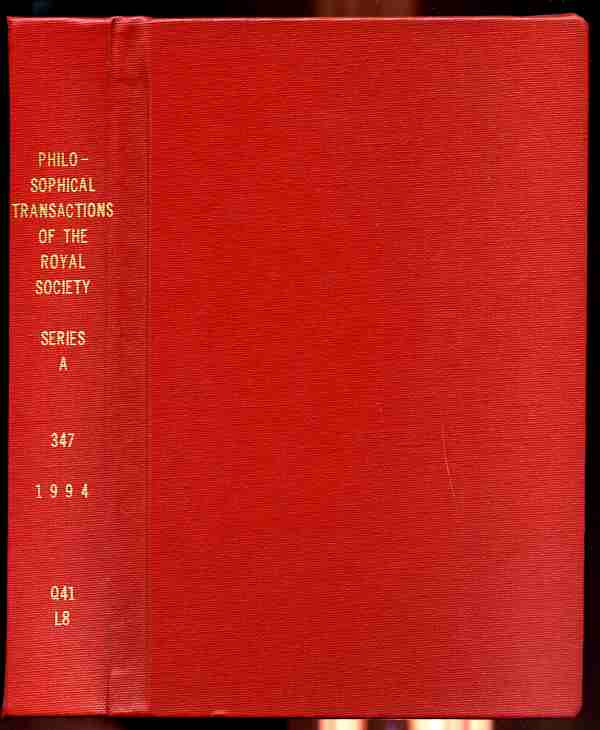 Image for PHILOSOPHICAL TRANSACTIONS OF THE ROYAL SOCIETY OF LONDON Physical Sciences and Engineering Series "A" Volume 345, 1993
