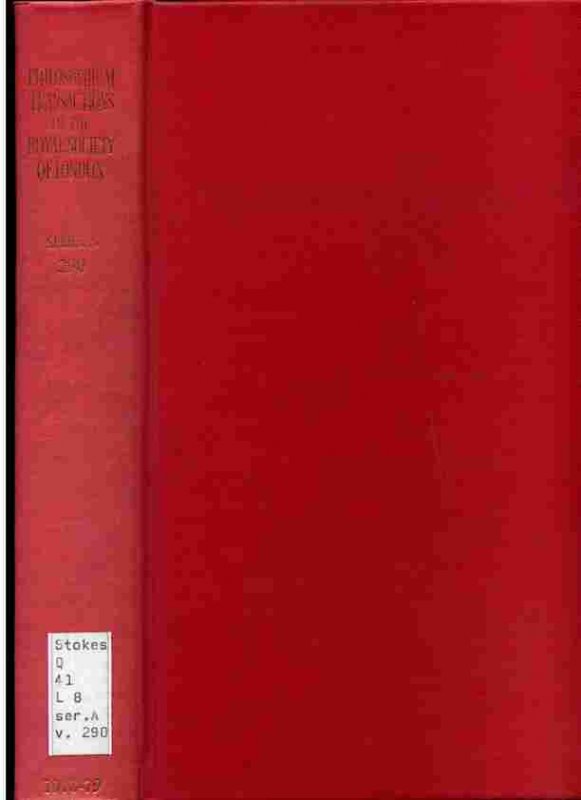 Image for PHILOSOPHICAL TRANSACTIONS OF THE ROYAL SOCIETY OF LONDON Mathematical and Physical Sciences Series "A" Volume 267, 1970
