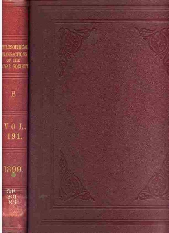 Image for PHILOSOPHICAL TRANSACTIONS OF THE ROYAL SOCIETY OF LONDON Containing Papers of a Biological Character, Series B, Volume 195, 1903
