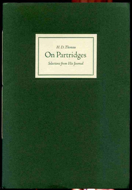 Image for ON PARTRIDGES. SELECTIONS FROM HIS JOURNAL 1851-1860 Limited Edition 68/660