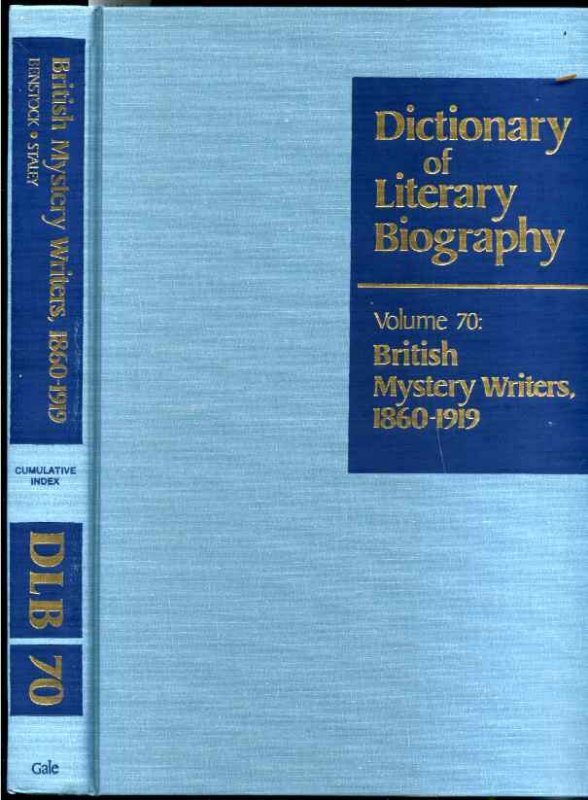 Image for BRITISH MYSTERY WRITERS, 1860-1919 (DICTIONARY OF LITERARY BIOGRAPHY SER., VOL. 70)