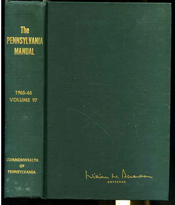 Image for THE PENNSYLVANIA MANUAL Volume 97 1965-66