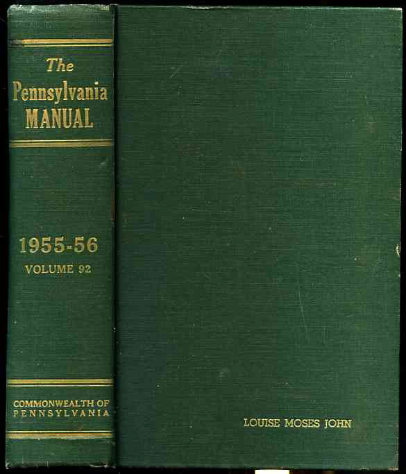 Image for THE PENNSYLVANIA MANUAL Volume 92 1955-56