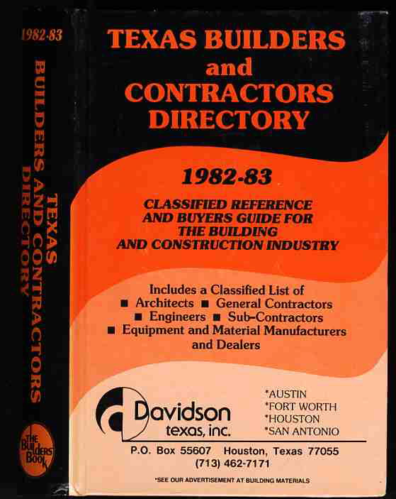 Image for TEXAS BUILDERS AND CONTRACTORS DIRECTORY 1982-83