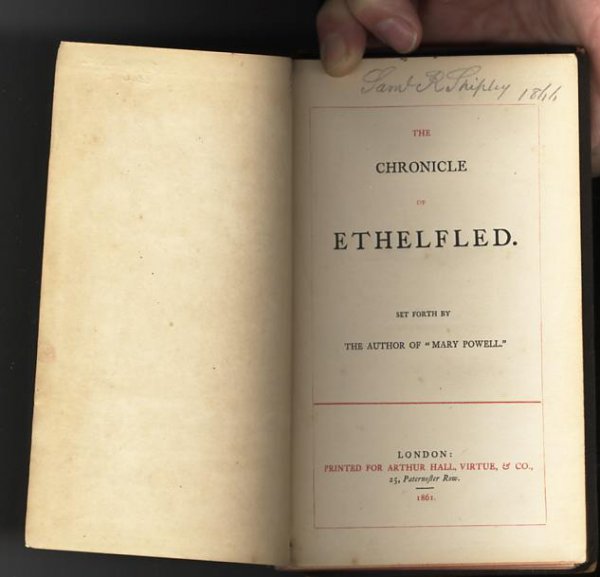 Image for THE CHRONICLE OF ETHELFLED / SET FORTH BY THE AUTHOR OF "MARY POWELL"