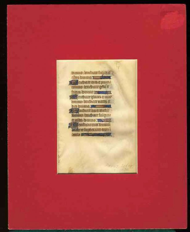 Image for MANUSCRIPT LEAF ON VELLUM (BOTH SIDES) FROM LATIN BOOK OF HOURS, PARIS SCHOOL, C.1420