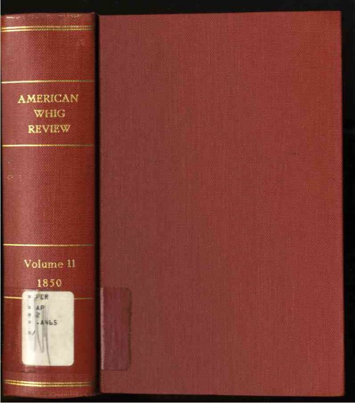 Image for AMERICAN WHIG REVIEW NEW SERIES VI , NEW VOLUME NEW V 1850 JANUARY TO JUNE