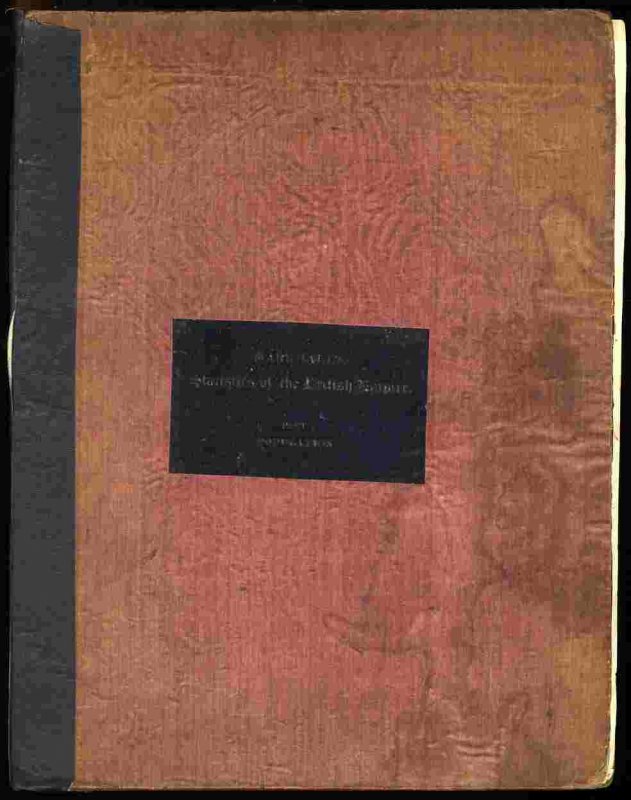 Image for MARSHALL'S STATISTICS OF THE BRITISH EMPIRE , PART I, POPULATION