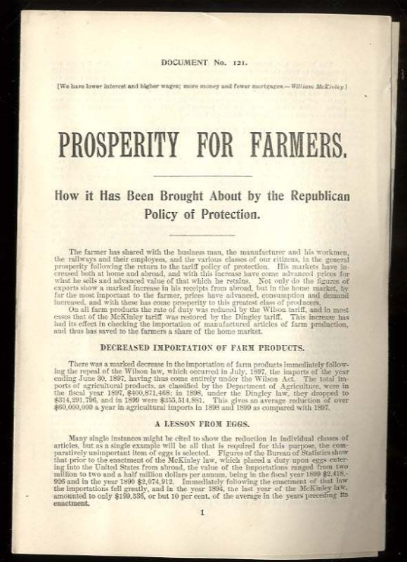 Image for PROSPERITY FOR FARMERS HOW IT HAS BEEN BROUGHT ABOUT BY THE REPUBLICAN POLICY OF PROTECTION