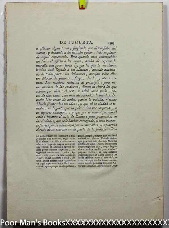 Image for SINGLE FOLIO LEAF FROM LA GUERRA DE JUGURTA CIRCA 1621