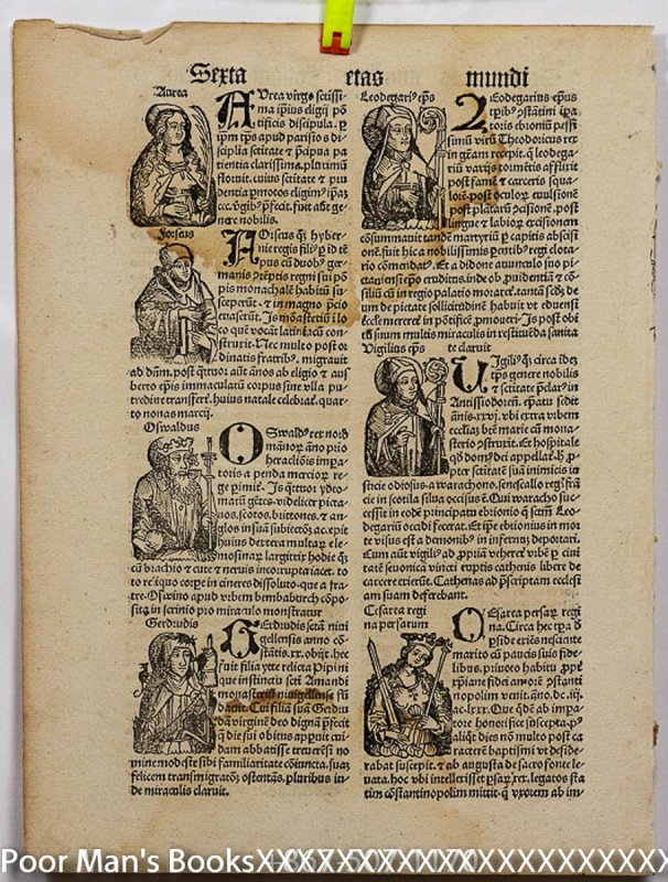 Image for INCUNABLE LEAF FROM HARTMANN SCHEDEL'S "WELTCHRONIK," AN EDITION OF THE NUREMBERG CHRONICLE