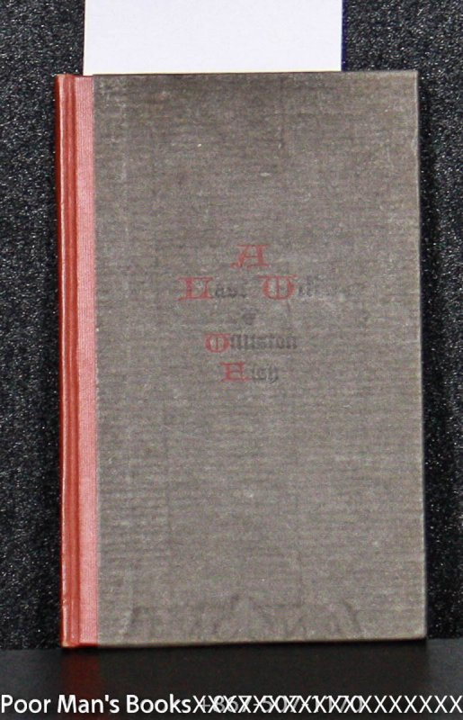 Image for A LAST WILL OF WILLISTON FISH