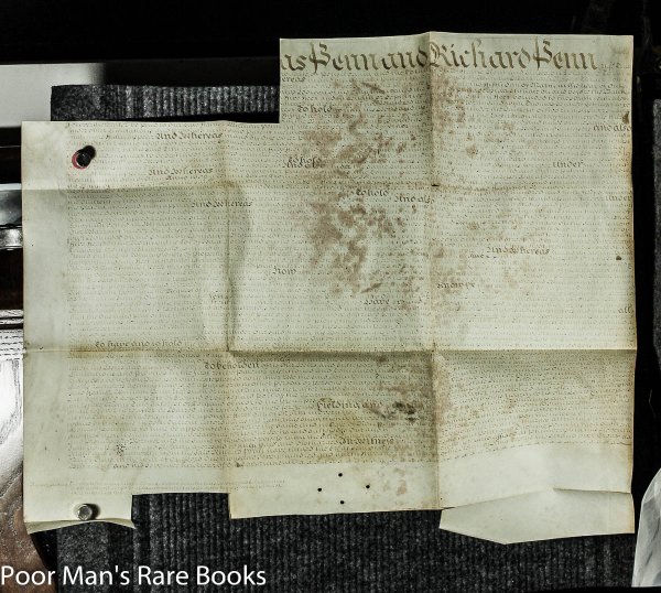 Image for 1735 Vellum Land Lease Document Of Richard Penn