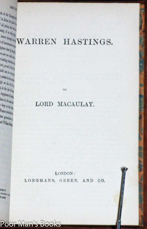 Macaulay essay on warren hastings picture