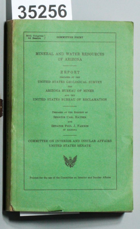 Image for MINERAL AND WATER RESOURCES OF ARIZONA