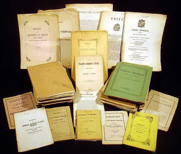 Image for 80V ARCHIVE ANTIQUE ITALIAN HISTORY POLITICAL PAMPHLETS 1860S CAVOUR GARIBALDI PIUS IX RISORGIMENTO UNIFICATION