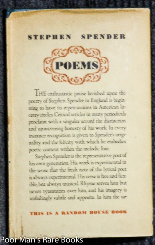 Image for POEMS BY STEPHEN SPENDER