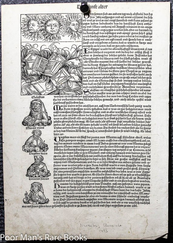 Image for DAS BUCH DER CRONIKEN UND GESCHICHTEN. INCUNABLE LEAF 92 WITH ILLUSTRATIONS.