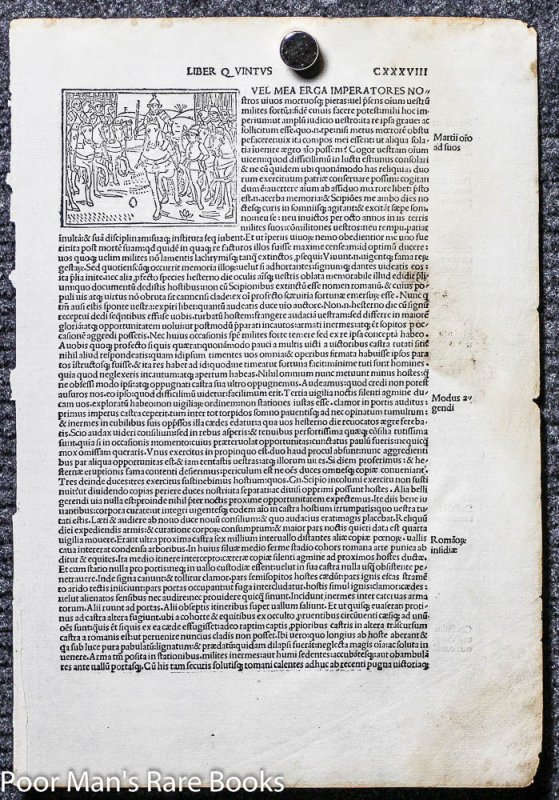 Image for 1495 INCUNABLE LEAF LIVIUS TITUS. HISTORIAEROMANAE DECADES. LEAF 138 WITH WOODCUT. VENICE PHILPPUS PINCIUS FOR LUCABTONIO GIUNTA