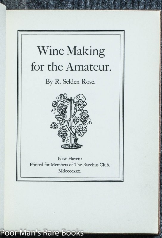 Image for WINE MAKING FOR THE AMATEUR