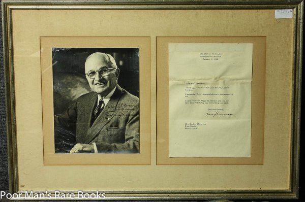 Image for TRUMAN, HARRY S. TYPED LETTER AND PORTRAIT BOTH SIGNED INDEPENDENCE, MO JAN 9, 1962. Lbc